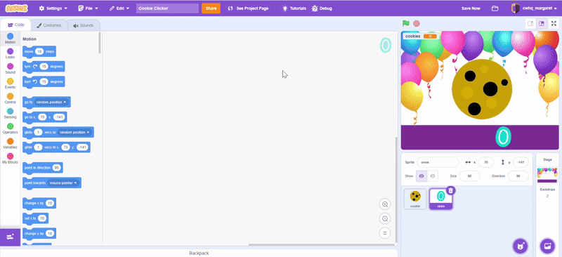 Create the ones counter sprite gif