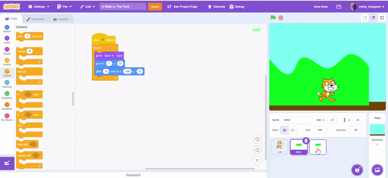 Scrolling background step 6 gif