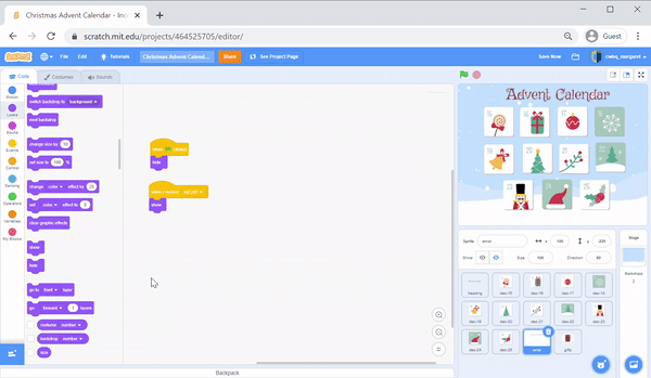 Step 7 scratch holiday calendar