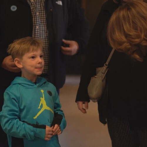 Boy meeting Pamela Northam