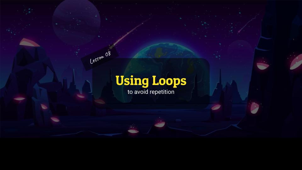 Intro to Text-Based Programming lesson 8