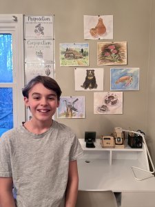 Jonah and his sketches.