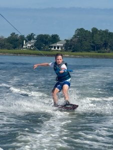 Fin enjoying water sports