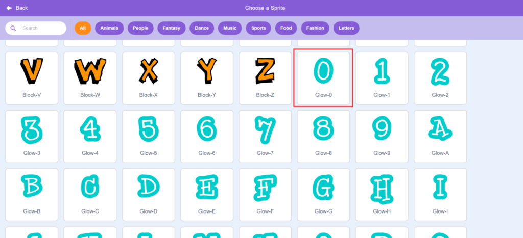 Select glow 0 sprite