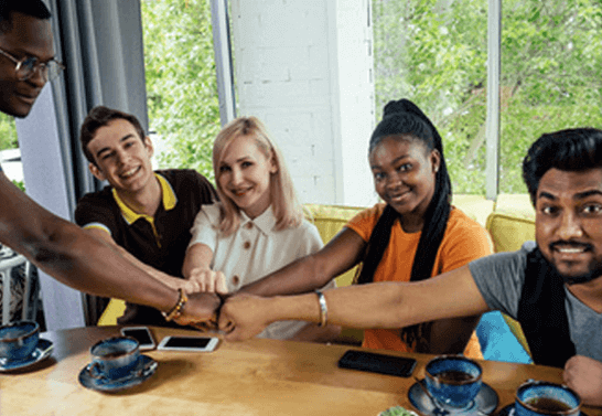 Coding internship team working together