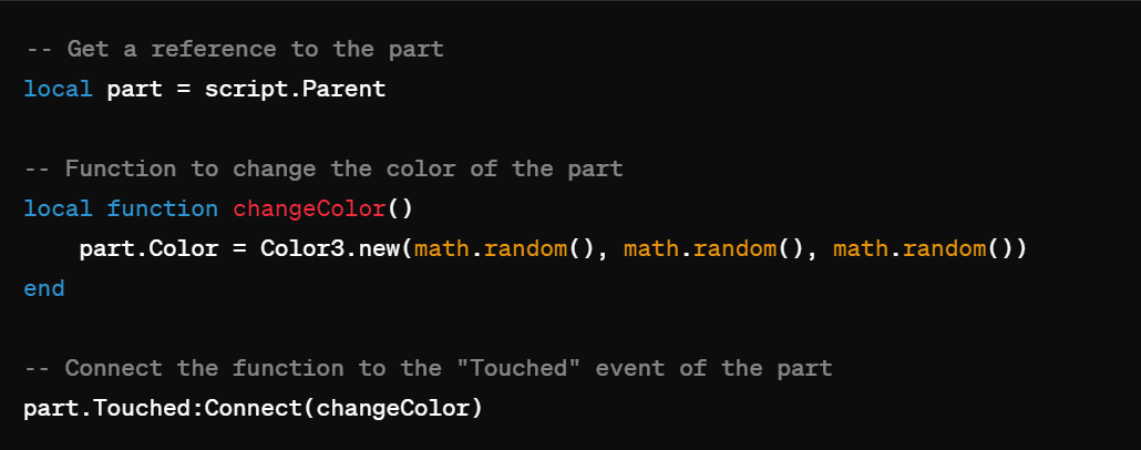 roblox coding script in Lua