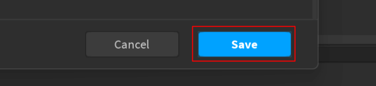 Save button for game settings