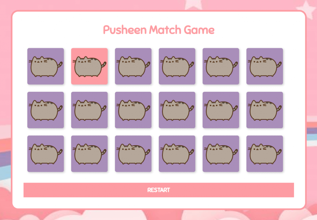 Thanksgiving Match Game Pusheen Theme